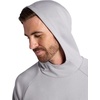 Gaiam Men’s Flow State Long Sleeve Cowl Neck Hoodie, Standard Fit, Stretch Midweight Material(Sleet)