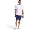 Gaiam Men’s Hatha 7” Short, Standard Fit, Stretch Lightweight Material, Moisture-Wicking(Medieval Blue)
