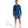 Gaiam Men’s Long Sleeve Crewneck Top, Standard Fit, Stretch Midweight Material(Blue Wing Teal Heather – Intent)