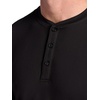 Gaiam Men’s Long Sleeve Henley Shirt, Standard Fit, Stretch Midweight Material(Black – Bliss Balance)