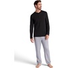 Gaiam Men’s Long Sleeve Henley Shirt, Standard Fit, Stretch Midweight Material(Black – Bliss Balance)