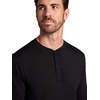 Gaiam Men’s Long Sleeve Henley Shirt, Standard Fit, Stretch Midweight Material(Black – Bliss Balance)