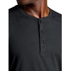 Gaiam Men’s Long Sleeve Henley Shirt, Standard Fit, Stretch Midweight Material(Black – Commuter)