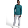 Gaiam Men’s Long Sleeve Henley Shirt, Standard Fit, Stretch Midweight Material(Deep Teal Heather – Commuter)