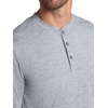 Gaiam Men’s Long Sleeve Henley Shirt, Standard Fit, Stretch Midweight Material(Sleet Heather – Bliss Balance)