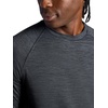 Gaiam Men’s Power Long Sleeve Crewneck Top, Standard Fit, Stretch Heavyweight Fleece Material(Black Heather)