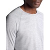 Gaiam Men’s Power Long Sleeve Crewneck Top, Standard Fit, Stretch Heavyweight Fleece Material(Sleet Heather)