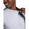Gaiam Men’s Stretch Tech T-Shirt with Pocket, Standard Fit, Stretch Midweight Material(Sleet)