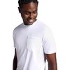 Gaiam Men’s Stretch Tech T-Shirt with Pocket, Standard Fit, Stretch Midweight Material(Stark White)