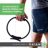 Gaiam Pilates Ring Fitness Circle, Toning Arms, Legs & Core | 15″ Magic Circle | Foam Padded Handles | Lightweight & Flexible | Home & Studio | Includes Exercise Guide(Black)
