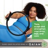 Gaiam Pilates Ring Fitness Circle, Toning Arms, Legs & Core | 15″ Magic Circle | Foam Padded Handles | Lightweight & Flexible | Home & Studio | Includes Exercise Guide(Sure-Grip Black)