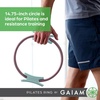 Gaiam Pilates Ring Fitness Circle, Toning Arms, Legs & Core | 15″ Magic Circle | Foam Padded Handles | Lightweight & Flexible | Home & Studio | Includes Exercise Guide(Dusty Pink/Seafoam)