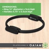 Gaiam Pilates Ring Fitness Circle, Toning Arms, Legs & Core | 15″ Magic Circle | Foam Padded Handles | Lightweight & Flexible | Home & Studio | Includes Exercise Guide(Black)