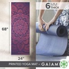 Gaiam Premium Yoga Mat, 6mm Thick Print Mat | Premium 6mm thick cushioning for joint support. Non-slip print design for yoga, Pilates & floor workouts.(Athenian Rose)