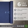 Gaiam Premium Yoga Mat, 6mm Thick Print Mat | Premium 6mm thick cushioning for joint support. Non-slip print design for yoga, Pilates & floor workouts.(Celestial Blue)