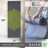Gaiam Premium Yoga Mat, 6mm Thick Print Mat | Premium 6mm thick cushioning for joint support. Non-slip print design for yoga, Pilates & floor workouts.(Citron Sundial)