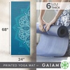 Gaiam Premium Yoga Mat, 6mm Thick Print Mat | Premium 6mm thick cushioning for joint support. Non-slip print design for yoga, Pilates & floor workouts.(Indigo Point)