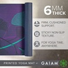 Gaiam Premium Yoga Mat, 6mm Thick Print Mat | Premium 6mm thick cushioning for joint support. Non-slip print design for yoga, Pilates & floor workouts.(Lily Shadows)