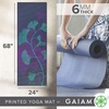 Gaiam Premium Yoga Mat, 6mm Thick Print Mat | Premium 6mm thick cushioning for joint support. Non-slip print design for yoga, Pilates & floor workouts.(Lily Shadows)