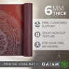 Gaiam Premium Yoga Mat, 6mm Thick Print Mat | Premium 6mm thick cushioning for joint support. Non-slip print design for yoga, Pilates & floor workouts.(Metallic Sunset)