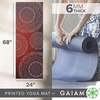 Gaiam Premium Yoga Mat, 6mm Thick Print Mat | Premium 6mm thick cushioning for joint support. Non-slip print design for yoga, Pilates & floor workouts.(Metallic Sunset)