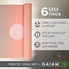 Gaiam Premium Yoga Mat, 6mm Thick Print Mat | Premium 6mm thick cushioning for joint support. Non-slip print design for yoga, Pilates & floor workouts.(Pastel Moon Phases)