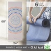 Gaiam Premium Yoga Mat, 6mm Thick Print Mat | Premium 6mm thick cushioning for joint support. Non-slip print design for yoga, Pilates & floor workouts.(Rainbow Trance)