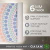 Gaiam Premium Yoga Mat, 6mm Thick Print Mat | Premium 6mm thick cushioning for joint support. Non-slip print design for yoga, Pilates & floor workouts.(Rainbow Trance)