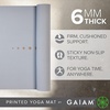 Gaiam Premium Yoga Mat, 6mm Thick Print Mat | Premium 6mm thick cushioning for joint support. Non-slip print design for yoga, Pilates & floor workouts.(Violet Vision)