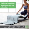 Gaiam Stay-Put Yoga Mat Towel, Non-Slip, Corner Pockets | Corner Pocket Anchors | Microfiber Non-Slip | Quick-Dry | Hot Yoga, Bikram & Pilates | Mat-Sized(Grey)