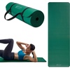 Gaiam Thick Yoga Mat, Exercise & Fitness Mat with Easy-Cinch Carrying Strap | Non-Slip NBR Foam | Joint Cushioning | Yoga, Pilates, Fitness & Floor Workouts | 72″L x 24″W(Green)