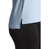 Gaiam Women’s Align Marled T-Shirt, Relaxed Fit, Stretch Midweight Heathered Material, High-Low Hem(Blue Fog Heather)
