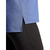 Gaiam Women’s Align Marled T-Shirt, Relaxed Fit, Stretch Midweight Heathered Material, High-Low Hem(Blue Indigo Heather)