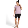 Gaiam Women’s Align Marled T-Shirt, Relaxed Fit, Stretch Midweight Heathered Material, High-Low Hem(Sea Fog Heather)