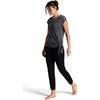 Gaiam Women’s Burnout Tie Crewneck T-Shirt with Adjustable Hem, Relaxed Fit, Lightweight Breathable Material(Black (Tap Shoe))