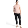 Gaiam Women’s Burnout Tie Crewneck T-Shirt with Adjustable Hem, Relaxed Fit, Lightweight Breathable Material(Peach Melba)