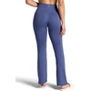 Gaiam Women’s Crossover Waistband Flared Bottom Yoga Pant, Slim Fit, 31” Inseam, Moisture-Wicking(Blue Indigo)