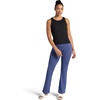 Gaiam Women’s Crossover Waistband Flared Bottom Yoga Pant, Slim Fit, 31” Inseam, Moisture-Wicking(Blue Indigo)