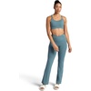 Gaiam Women’s Crossover Waistband Flared Bottom Yoga Pant, Slim Fit, 31” Inseam, Moisture-Wicking(Goblin Blue)