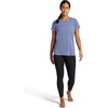 Gaiam Women’s Everyday Performance Crewneck T-Shirt, Slim Fit, Stretch Lightweight Material, Moisture-Wicking(Blue Indigo Heather)