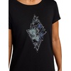 Gaiam Women’s Mindful Flower Graphic Crewneck T-Shirt, Relaxed Fit, Stretch Lightweight Material, Curved Hem(Black (Tap Shoe) – Diamond)