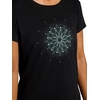 Gaiam Women’s Mindful Flower Graphic Crewneck T-Shirt, Relaxed Fit, Stretch Lightweight Material, Curved Hem(Black (Tap Shoe) – Moon)