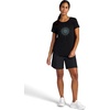 Gaiam Women’s Mindful Flower Graphic Crewneck T-Shirt, Relaxed Fit, Stretch Lightweight Material, Curved Hem(Black (Tap Shoe) – Moon)