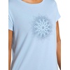 Gaiam Women’s Mindful Flower Graphic Crewneck T-Shirt, Relaxed Fit, Stretch Lightweight Material, Curved Hem(Blue Fog – Moon)