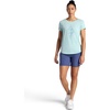 Gaiam Women’s Mindful Flower Graphic Crewneck T-Shirt, Relaxed Fit, Stretch Lightweight Material, Curved Hem(Blue Haze – Diamond)