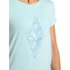 Gaiam Women’s Mindful Flower Graphic Crewneck T-Shirt, Relaxed Fit, Stretch Lightweight Material, Curved Hem(Blue Haze – Diamond)