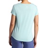 Gaiam Women’s Mindful Flower Graphic Crewneck T-Shirt, Relaxed Fit, Stretch Lightweight Material, Curved Hem(Blue Haze – Diamond)