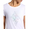 Gaiam Women’s Mindful Flower Graphic Crewneck T-Shirt, Relaxed Fit, Stretch Lightweight Material, Curved Hem(Bright White – Diamond)