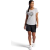 Gaiam Women’s Mindful Flower Graphic Crewneck T-Shirt, Relaxed Fit, Stretch Lightweight Material, Curved Hem(Light Grey Heather – Moon)