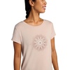 Gaiam Women’s Mindful Flower Graphic Crewneck T-Shirt, Relaxed Fit, Stretch Lightweight Material, Curved Hem(Mushroom – Moon)